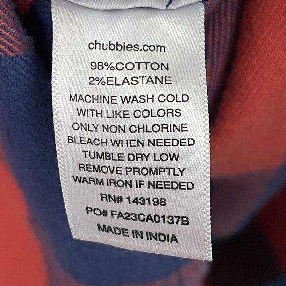 Chubbies Slumberjack Red Navy Plaid Flannel M NWT - Picture 13 of 15